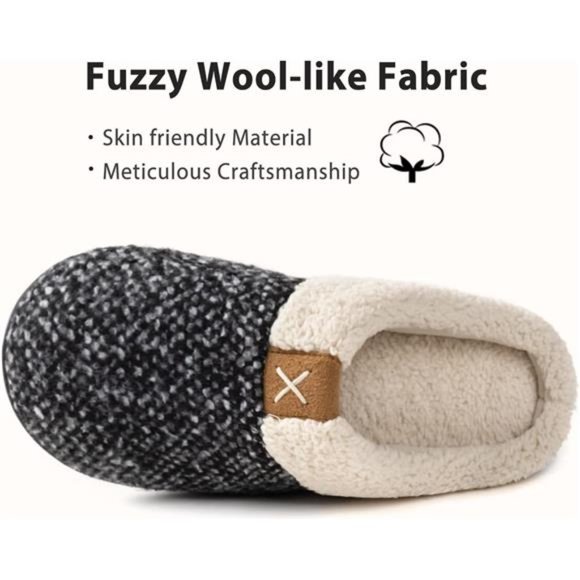 Women's Indoor  Slipper with Memory Foam Wool-Like with Anti-Skid Rubber Sole - Picture 4 of 6